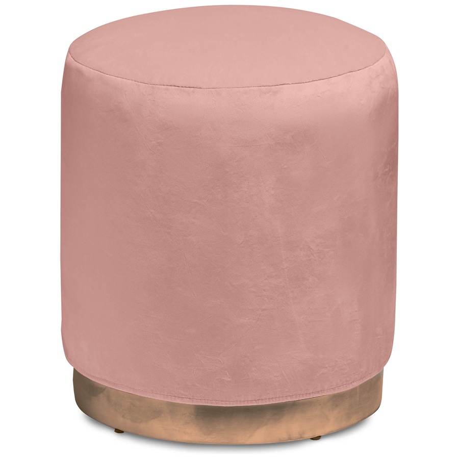 Чехол бархатный розовый для круглого пуфа - Фото миниатюра 1