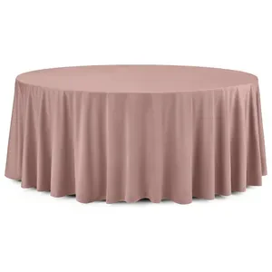 Скатерть круглая бархатная розовая