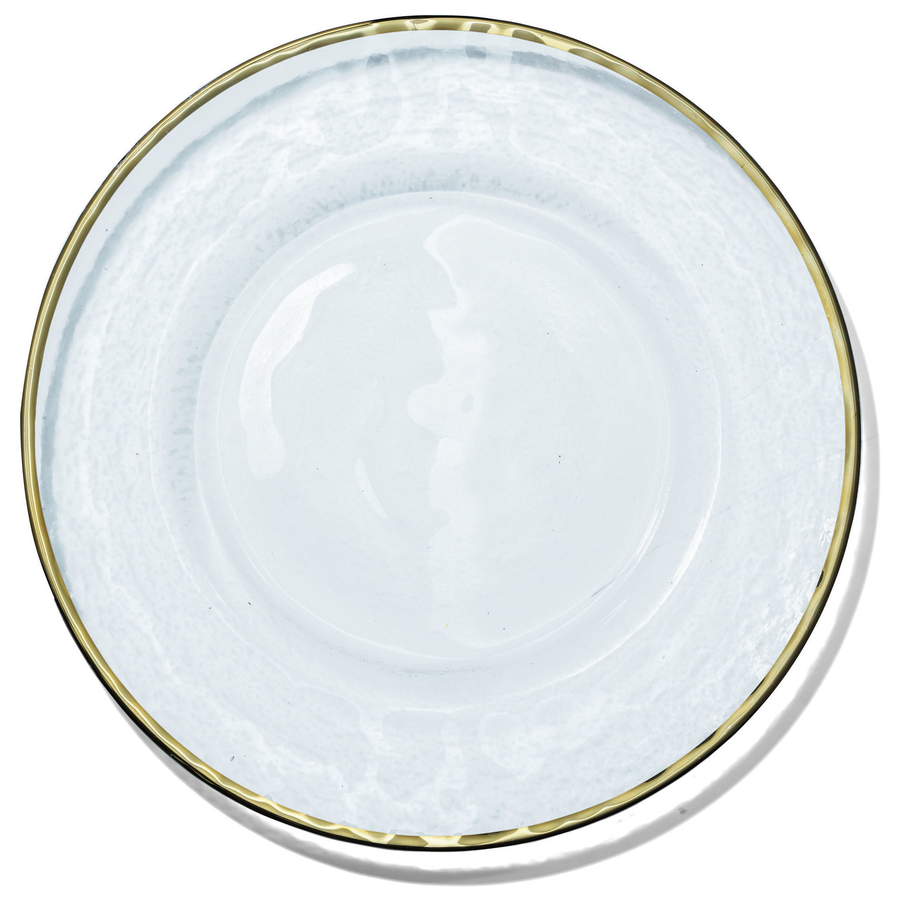 Подстановочная тарелка «Бари» прозрачная с золотой каймой - Фото миниатюра 1