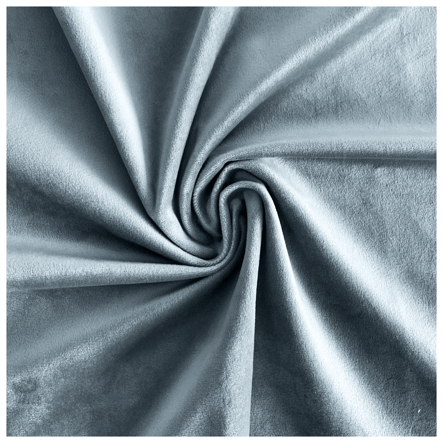 Скатерть прямоугольная бархатная серо-голубая темная - Фото миниатюра 2