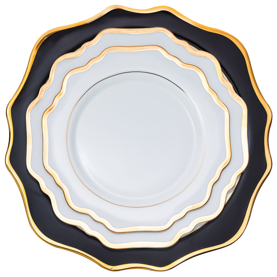 Набор тарелок "Тайга" черно-белые с кантом 33, 26 и 21см - Фото миниатюра 1