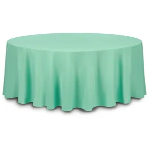 Скатерть круглая габардин мятная