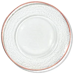 Подстановочная тарелка «Бари» прозрачная с медной каймой