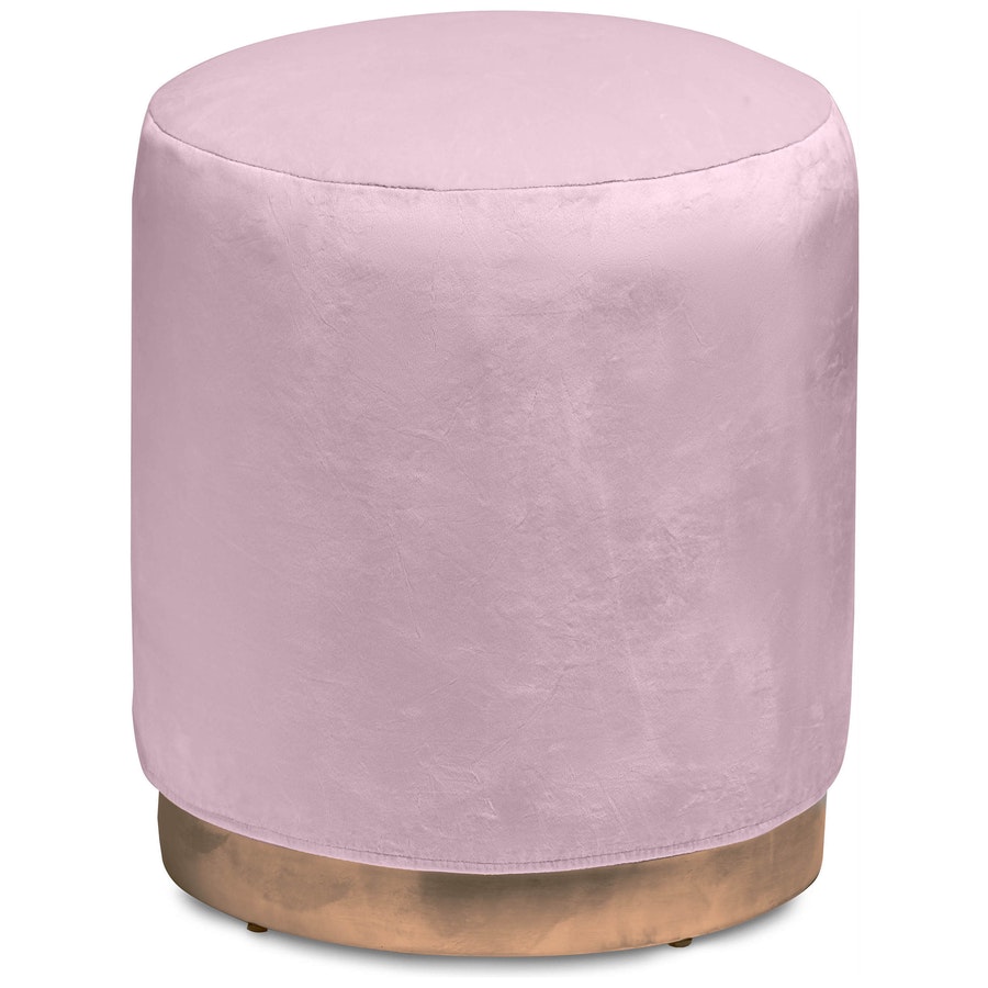 Пуф «Круг» золотой, пыльно-лавандовый бархат - Фото миниатюра 1