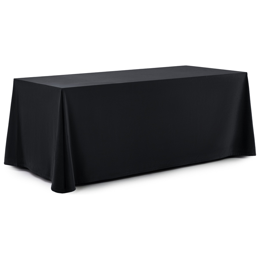 Скатерть прямоугольная широкая бархатная черная - Фото миниатюра 1