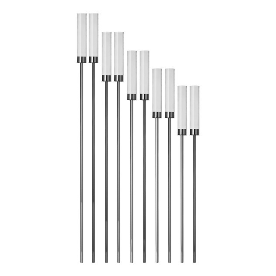 10 серебряных стоек с плафонами: 120, 110, 100, 90, 80 см - Фото миниатюра 1