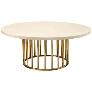 Стол «Арис» круглый, столешница бархат светло-бежевый