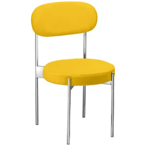 Стул «Тотем» серебряный, желтый бархат