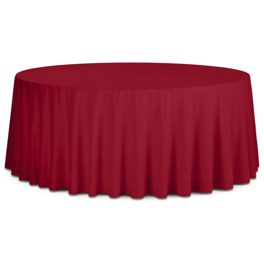 Скатерть круглая бархатная красная - Фото основное 1