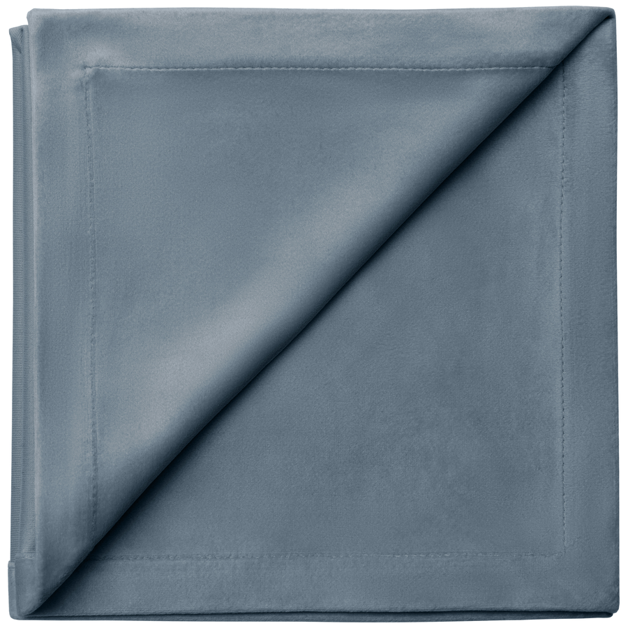 Салфетка бархатная серо-голубая тёмная - Фото миниатюра 1