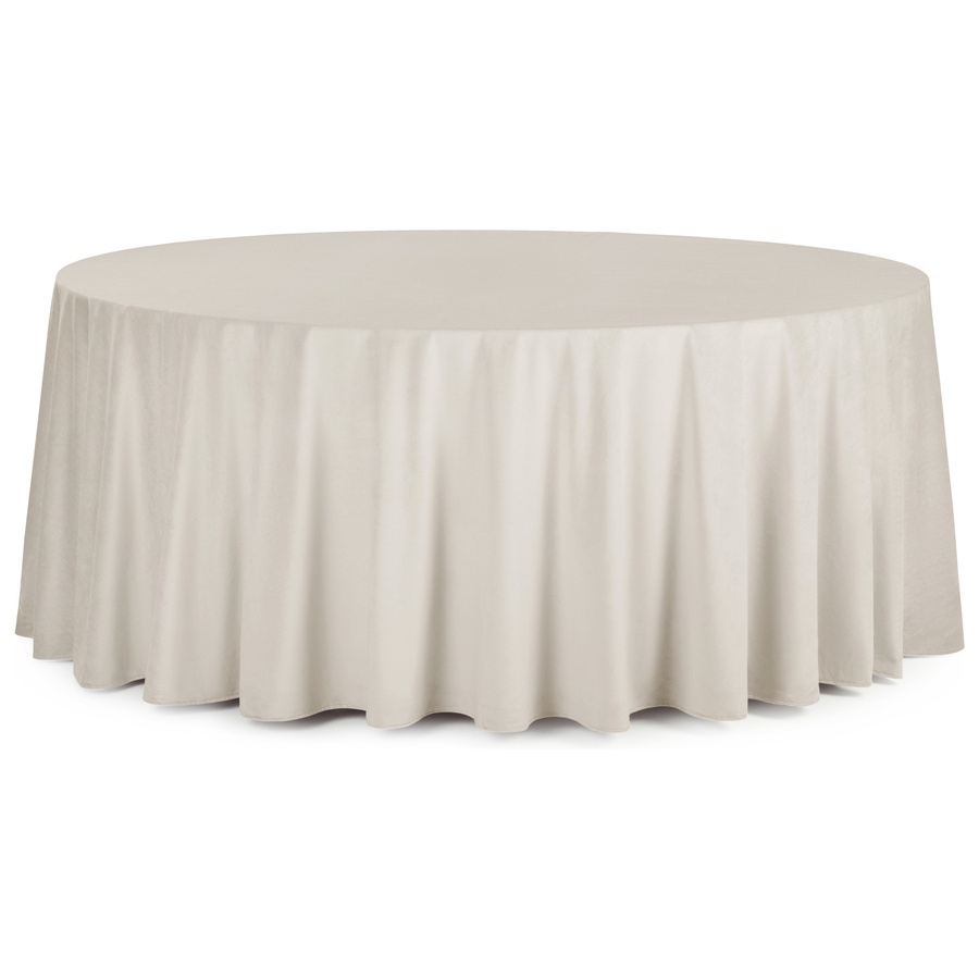 Скатерть круглая бархатная кремовая - Фото миниатюра 1