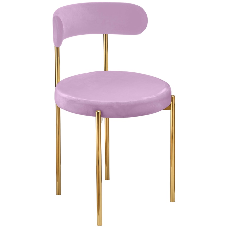 Стул «Лира» золотой, пыльно-лавандовый бархат - Фото миниатюра 1