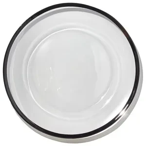 Подстановочная тарелка «Бари» прозрачная с черным кантом