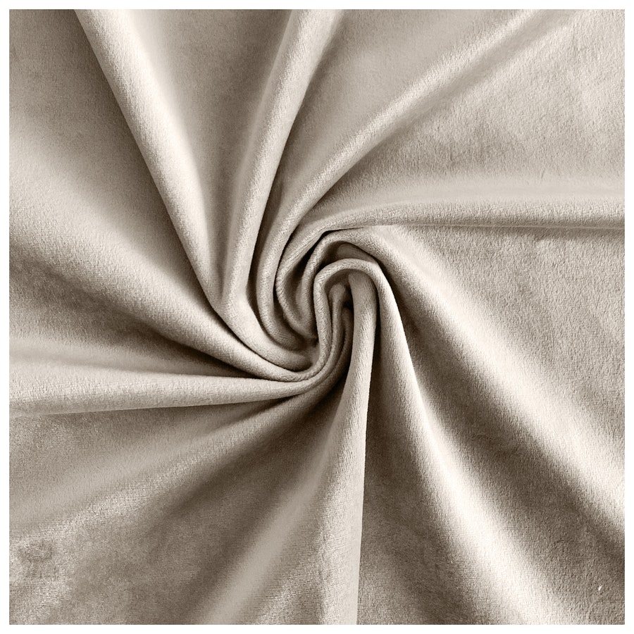 Скатерть круглая бархатная серо-бежевая - Фото миниатюра 2