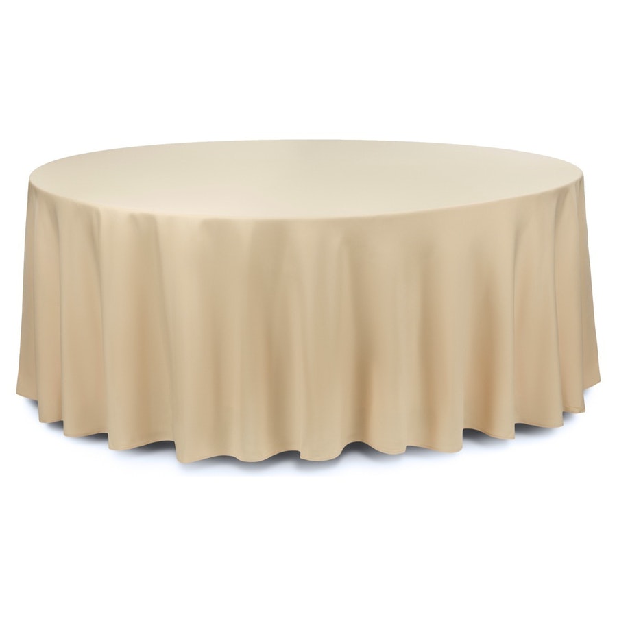 Скатерть круглая габардин бежевая - Фото миниатюра 1
