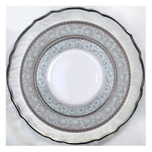 Подстановочная тарелка "Салак" прозрачная с серебряной каймой - Фото 3