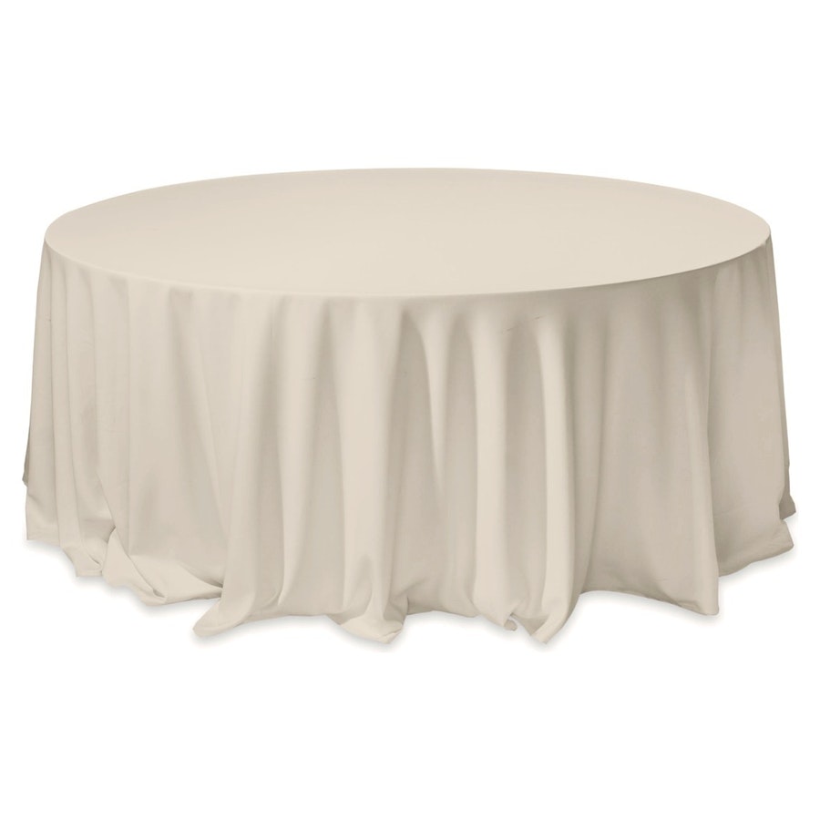 Скатерть круглая из матина экрю - Фото миниатюра 1