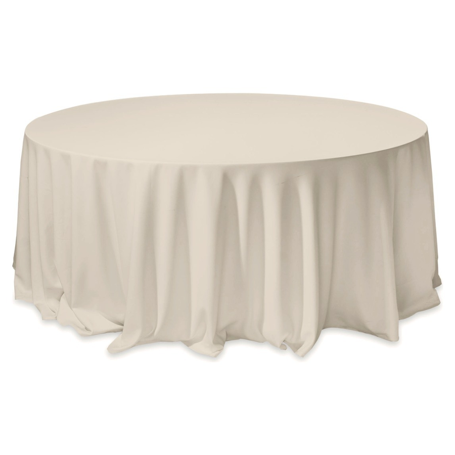 Скатерть круглая из матина экрю - Фото миниатюра 1