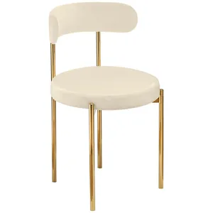 Стул «Лира» золотой, сливочно-молочный бархат