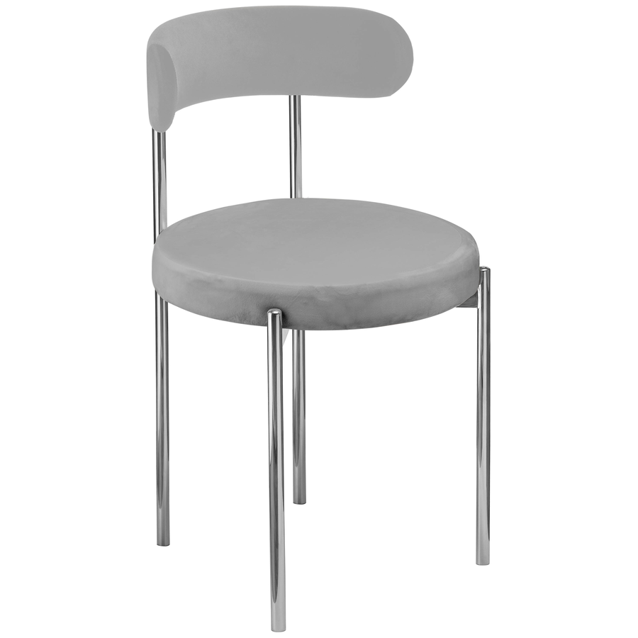 Стул «Лира» серебряный, серый бархат - Фото миниатюра 1