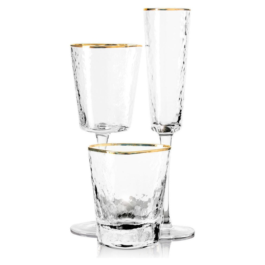 Набор прозрачных Бокалов «Эванс» с золотой каймой - Фото миниатюра 1