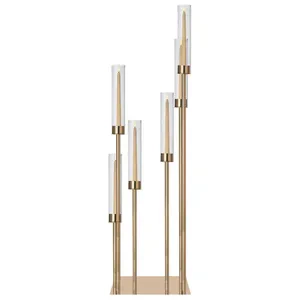 Канделябр «Тот» на 6 свечей золотой металлический - Фото 4