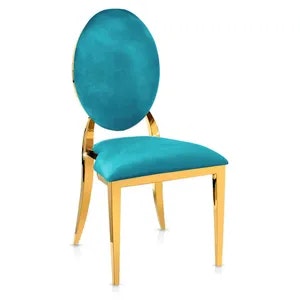 Стул «Вашингтон» золотой, бирюзовые подушки из бархата
