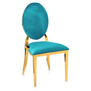 Стул «Вашингтон» золотой, бирюзовые подушки из бархата
