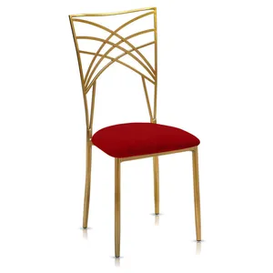 Стул «Хамелеон» золотой, красная подушка из бархата