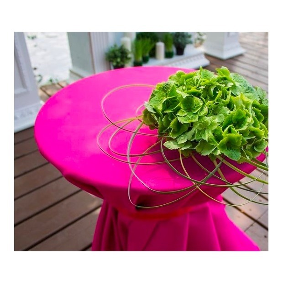 Скатерть круглая габардин малиновая - Фото миниатюра 2