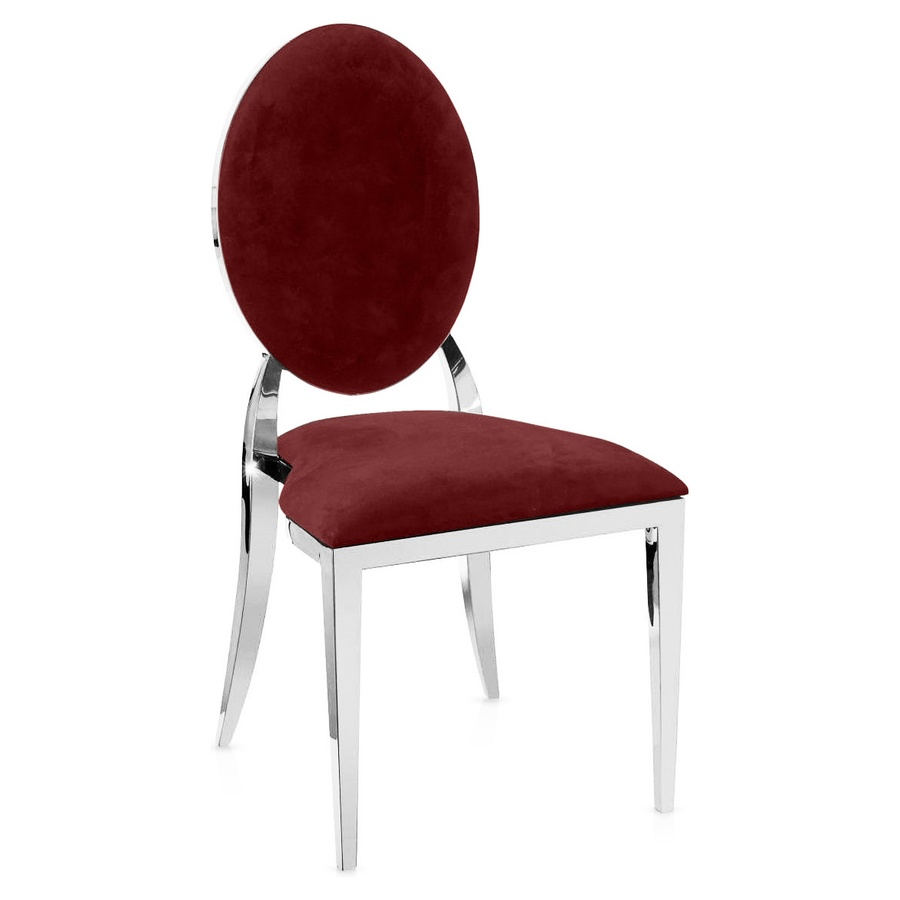 Стул Вашингтон серебро, бордовые подушки из бархата - Фото миниатюра 1