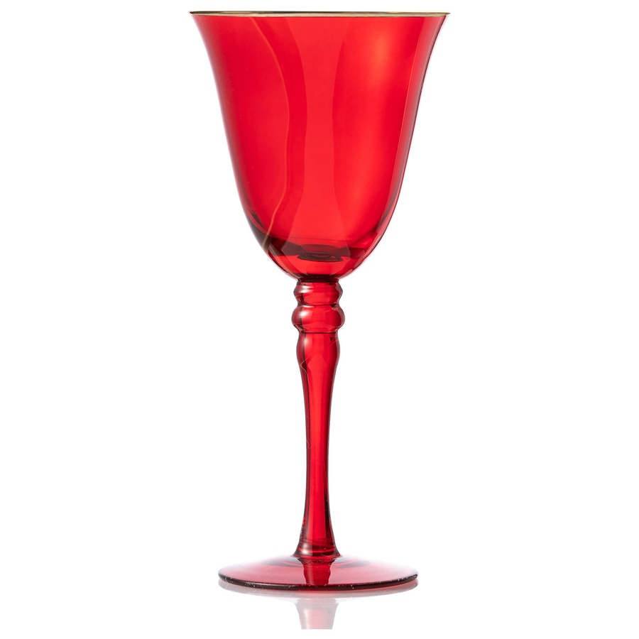 Бокал "Кения" красный с золотой каймой для бел. вина 250 мл - Фото миниатюра 1