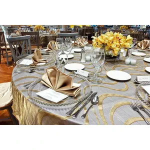 Подстановочная тарелка «Бусинки» прозрачная с золотыми бусинами - Фото 4