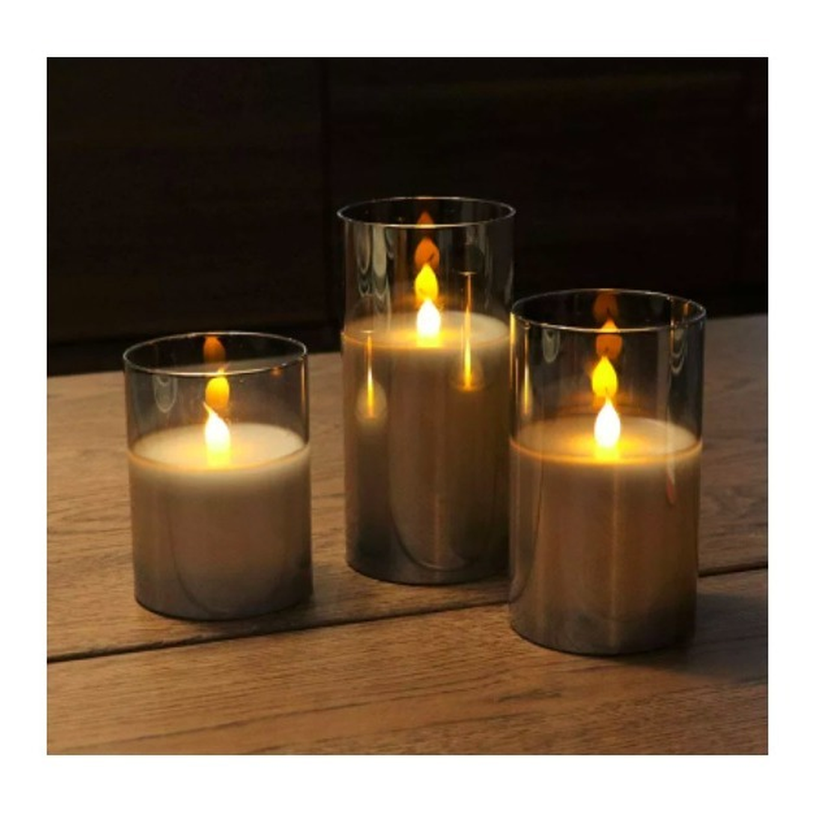 Набор Led свечей дымчатого цвета - Фото миниатюра 2