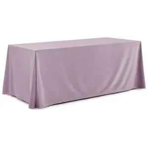 Скатерть прямая широкая бархатная пыльно-фиолетовая