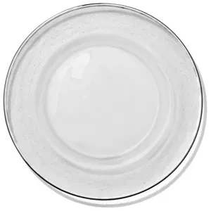 Подстановочная тарелка «Бари» прозрачная с серебряной каймой - Фото 1