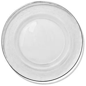 Подстановочная тарелка «Бари» прозрачная с серебряной каймой