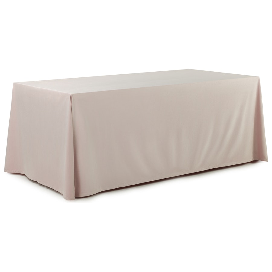 Скатерть прямая широкая бархатная пыльно-розовая - Фото миниатюра 1