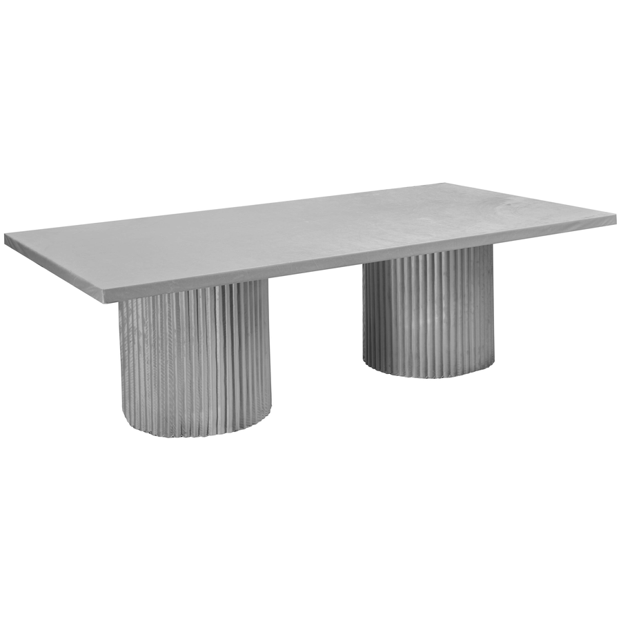 Стол «Арис» прямой, бархат светло-серый - Фото миниатюра 1