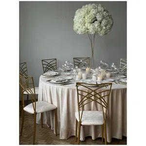 Скатерть круглая бархатная кремовая - Фото 3