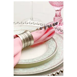 Подстановочная тарелка "Бусинки" прозрачная с серебряными бусинами - Фото 2