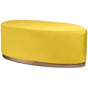 Пуф «Овал» золотой, желтый бархат