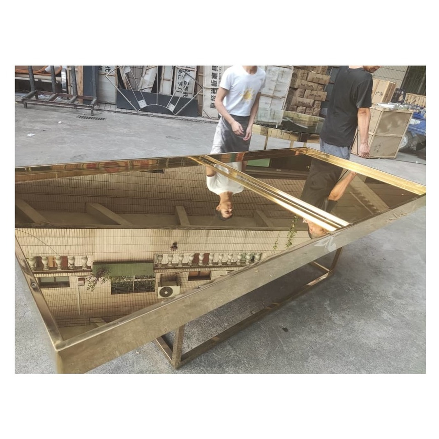 Стол прямоугольный с прозрачной столешницей - Фото миниатюра 2