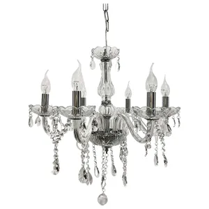 Люстра подвесная 6-тирожковая серебро