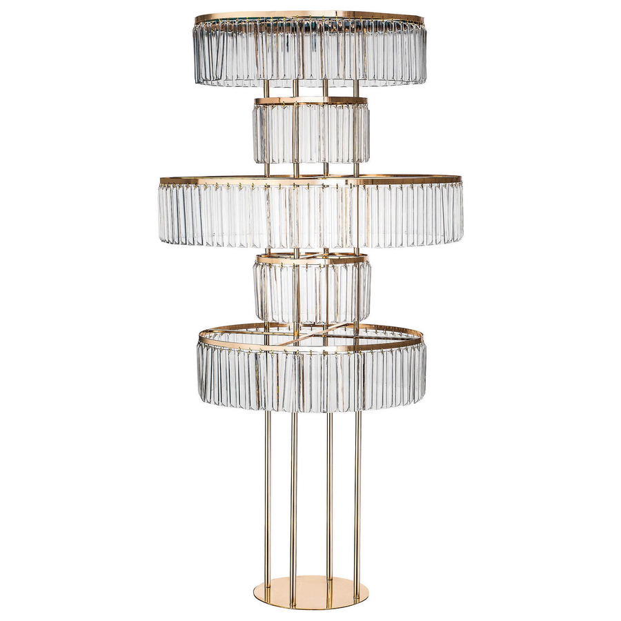 Стойка для цветов «Эдем» золотая с кристаллами - Фото миниатюра 1