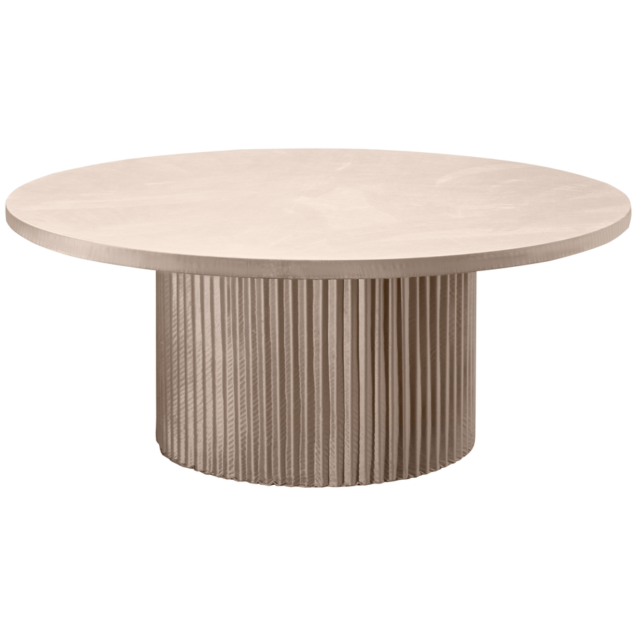 Стол «Арис» круглый, бархат серо-бежевый - Фото миниатюра 1