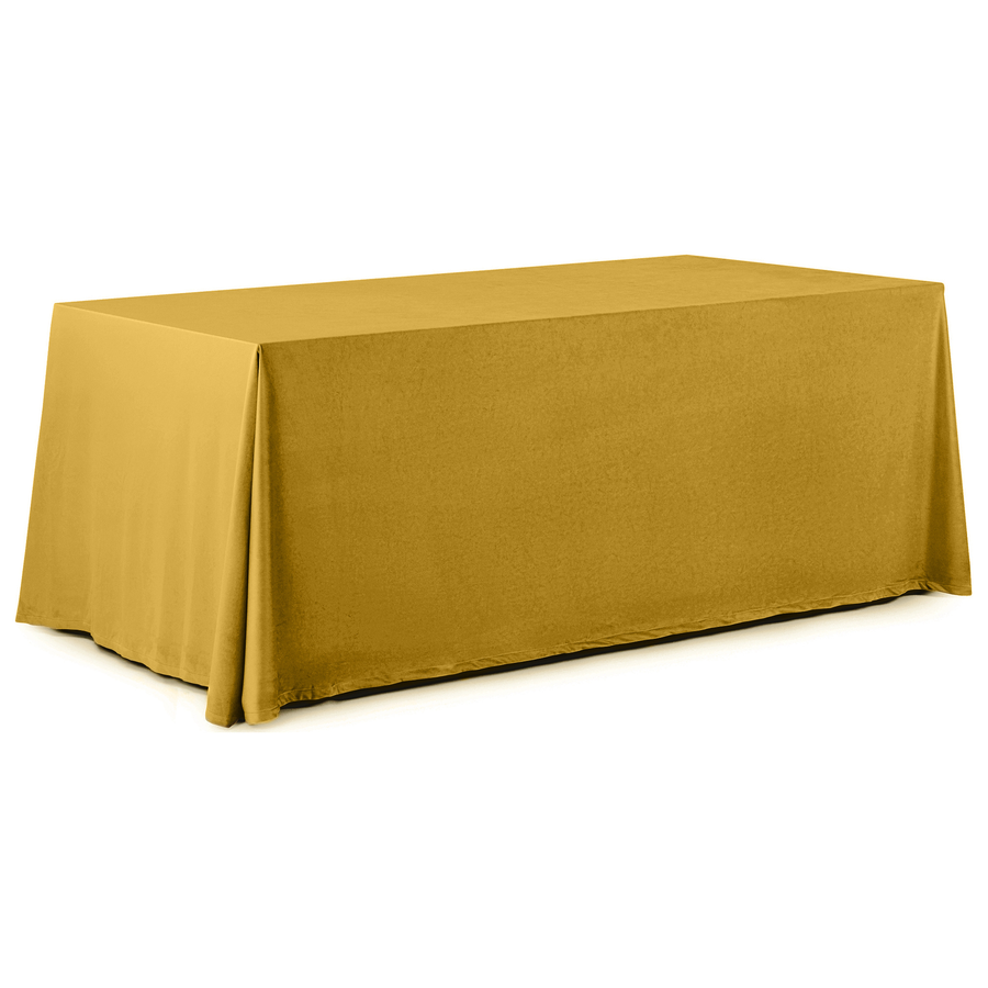 Скатерть прямая широкая бархатная горчичная - Фото миниатюра 1