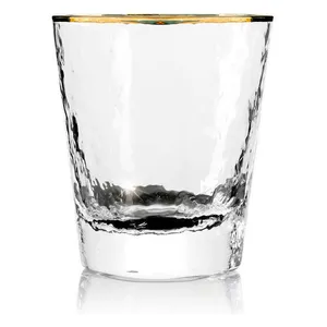 Стакан «Эванс» прозрачный с золотой каймой, 340 мл - Фото 1