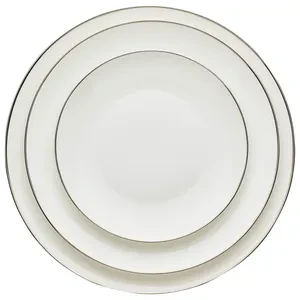 Набор тарелок «Виго» с серебряным кантом 31, 27 и 21см