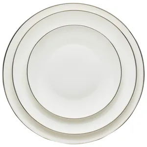 Набор тарелок «Виго» с серебряным кантом 31, 27 и 21см